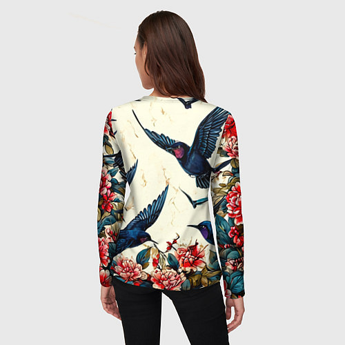Женский лонгслив Стая ласточек / 3D-принт – фото 4