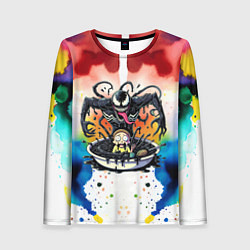 Лонгслив женский Веном присмотрелся к Морти - ядовитая слизь, цвет: 3D-принт