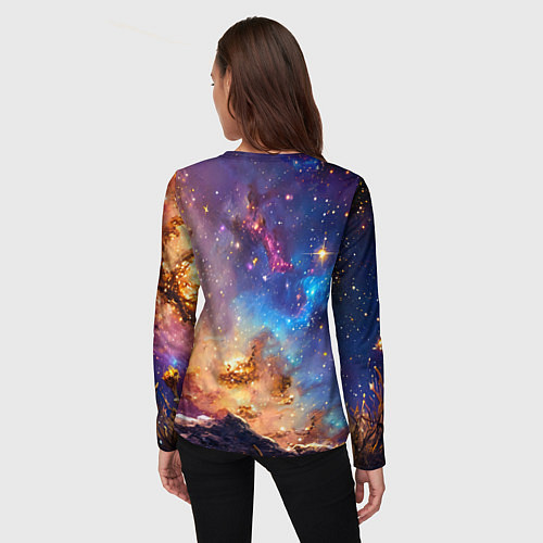 Женский лонгслив Воробей в космосе / 3D-принт – фото 4