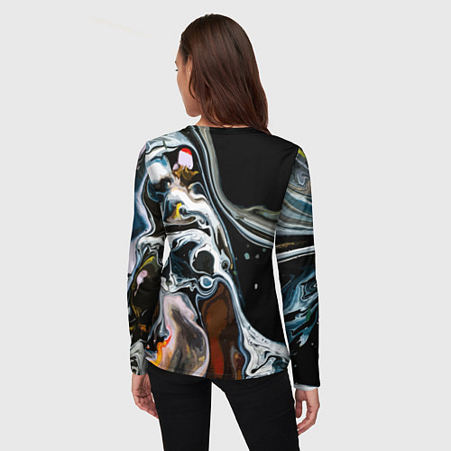 Женский лонгслив Морти и Рик под властью ядовитой слизи - коллаба / 3D-принт – фото 4