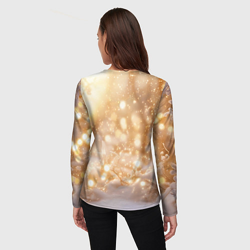 Женский лонгслив Лисица и блестящий снег / 3D-принт – фото 4