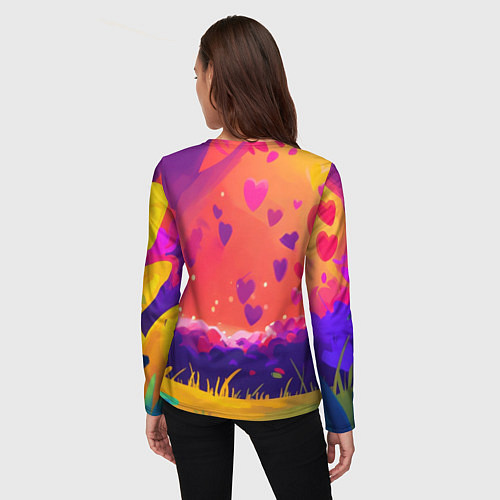 Женский лонгслив Влюбленный милый песец / 3D-принт – фото 4