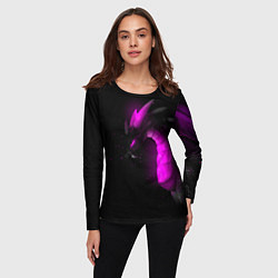 Лонгслив женский Дракон неоновый, цвет: 3D-принт — фото 2
