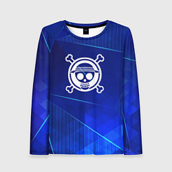 Лонгслив женский One Piece blue poly, цвет: 3D-принт