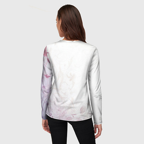 Женский лонгслив Лисица в цветах / 3D-принт – фото 4