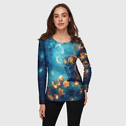 Лонгслив женский Сова на ветке дерева, цвет: 3D-принт — фото 2