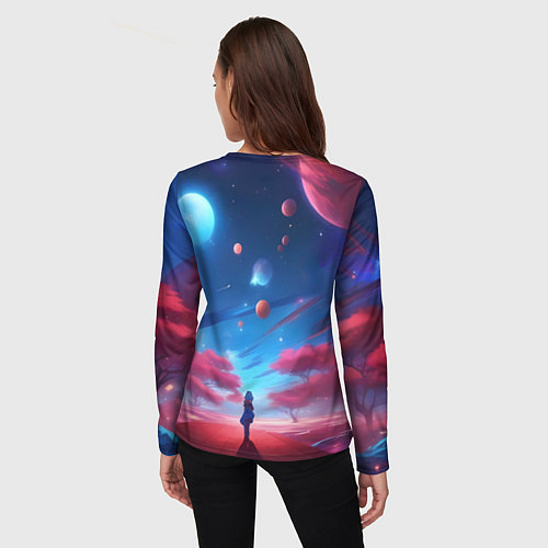 Женский лонгслив Красный лес / 3D-принт – фото 4