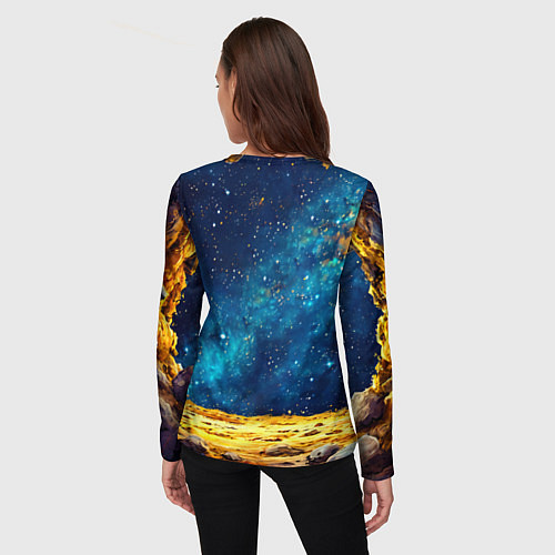 Женский лонгслив Слон и космическое небо / 3D-принт – фото 4