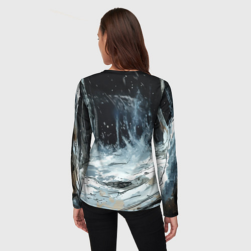 Женский лонгслив Русские не сдаются - медведь в лесу / 3D-принт – фото 4