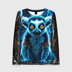 Лонгслив женский Лемур и удар молнии, цвет: 3D-принт