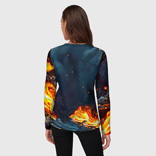 Женский лонгслив Выдра в огне / 3D-принт – фото 4