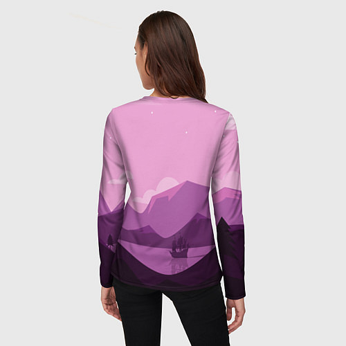 Женский лонгслив Горное озеро / 3D-принт – фото 4