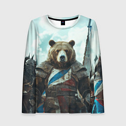 Женский лонгслив Медведь русский воин