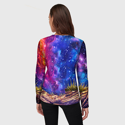 Женский лонгслив Пума и звездное небо / 3D-принт – фото 4