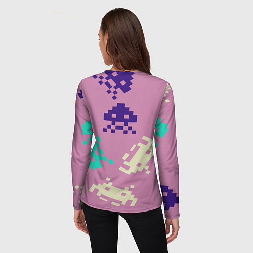 Женский лонгслив Пиксели фильтр / 3D-принт – фото 4