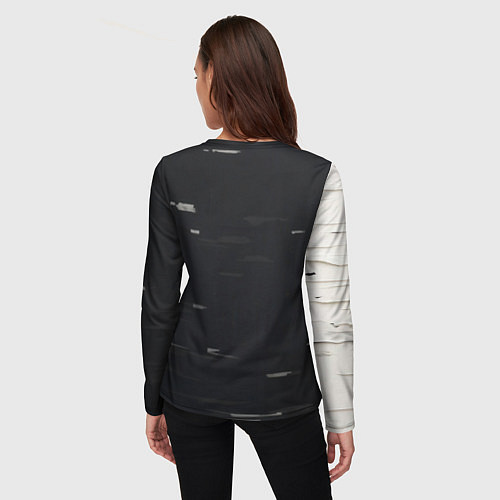 Женский лонгслив Волк с автоматом и золотой цепью / 3D-принт – фото 4