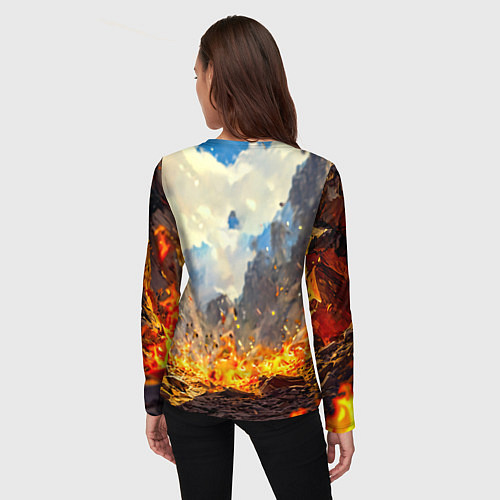 Женский лонгслив Козел в огне / 3D-принт – фото 4