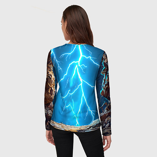 Женский лонгслив Верблюд и удар молнии / 3D-принт – фото 4