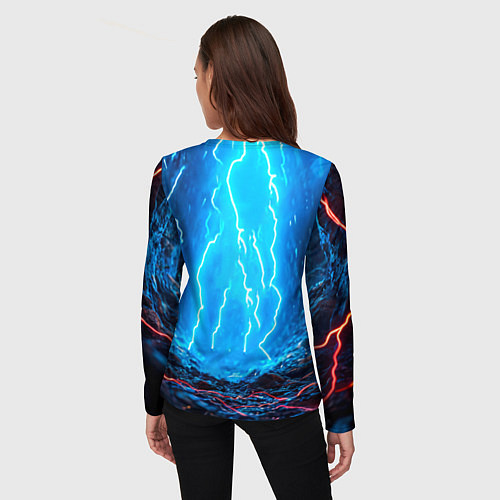 Женский лонгслив Лось и молния / 3D-принт – фото 4