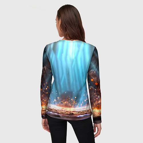 Женский лонгслив Носорог в лучах / 3D-принт – фото 4