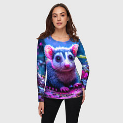 Лонгслив женский Малыш опоссум, цвет: 3D-принт — фото 2