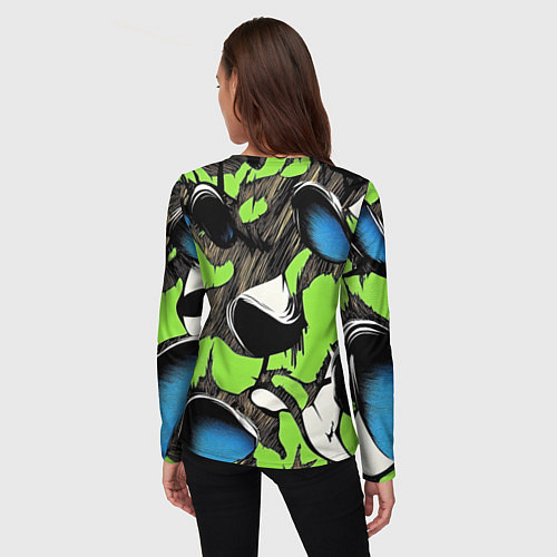 Женский лонгслив Объемный камуфляж из слоев / 3D-принт – фото 4