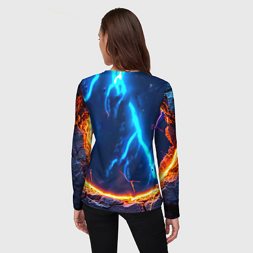 Женский лонгслив Сурикат и удар молнии / 3D-принт – фото 4