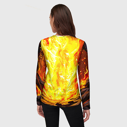 Женский лонгслив Ослик в огне / 3D-принт – фото 4