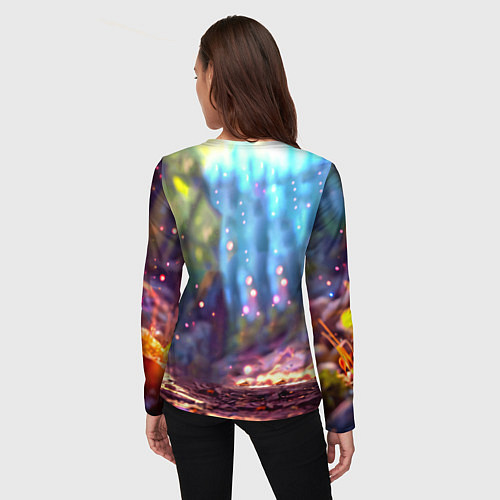 Женский лонгслив Опоссум в лесу / 3D-принт – фото 4