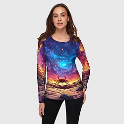 Лонгслив женский Краб смотрит в космос, цвет: 3D-принт — фото 2