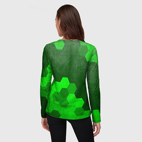 Женский лонгслив Mass Effect - green gradient посередине / 3D-принт – фото 4
