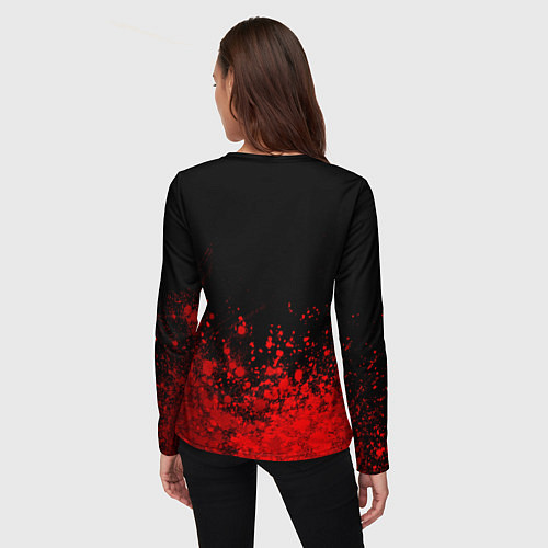 Женский лонгслив Chainsaw Man - red gradient посередине / 3D-принт – фото 4