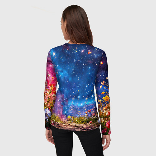 Женский лонгслив Поросенок и звездное небо / 3D-принт – фото 4