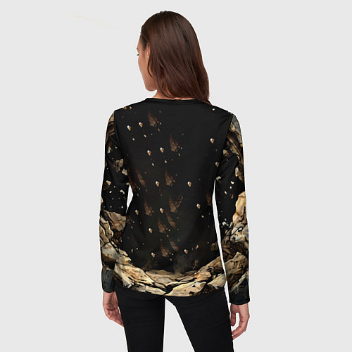 Женский лонгслив Ёжик на черном / 3D-принт – фото 4