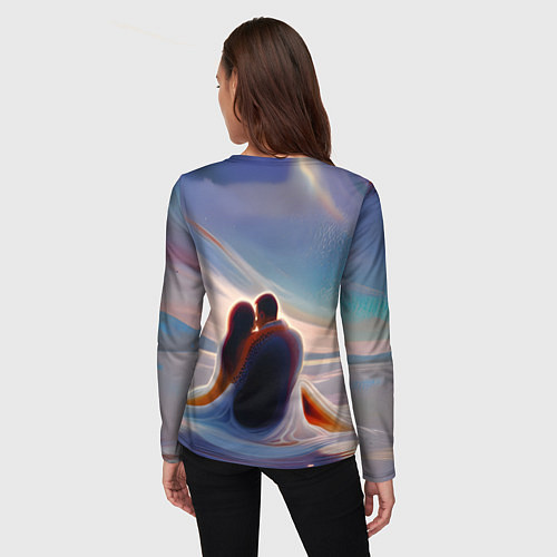 Женский лонгслив Влюбленные на рассвете / 3D-принт – фото 4
