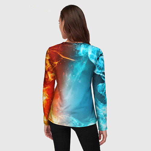 Женский лонгслив Mortal Kombat - Саб-зиро и Скорпион / 3D-принт – фото 4