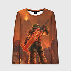 Лонгслив женский Палач рока и башня Doom, цвет: 3D-принт