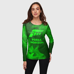 Лонгслив женский Forza Horizon - green gradient, цвет: 3D-принт — фото 2