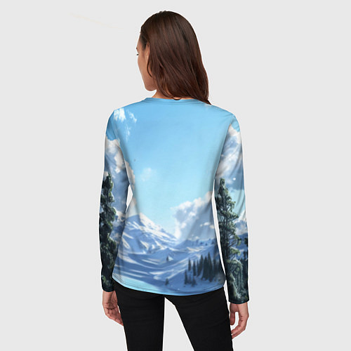 Женский лонгслив Волк русский защитник / 3D-принт – фото 4