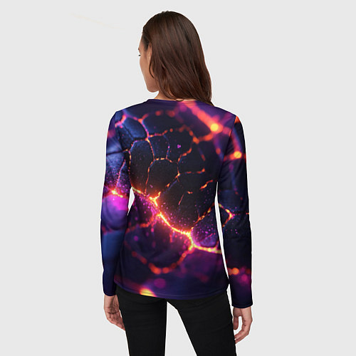 Женский лонгслив Текстура вулкана / 3D-принт – фото 4