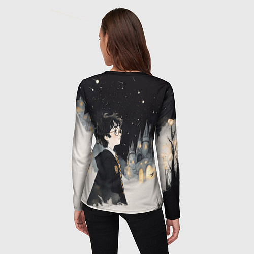Женский лонгслив Гарри Поттер в черной мантии / 3D-принт – фото 4