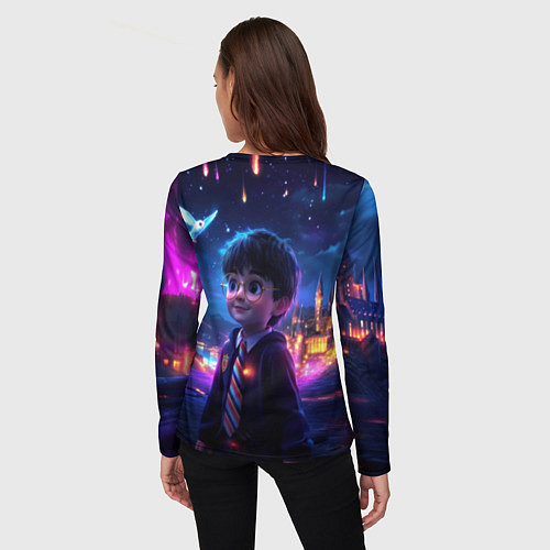 Женский лонгслив Гарри Поттер и волшебное небо / 3D-принт – фото 4