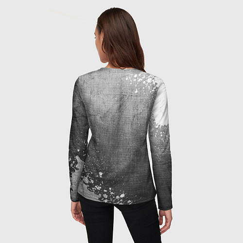 Женский лонгслив Lamborghini - grey gradient вертикально / 3D-принт – фото 4