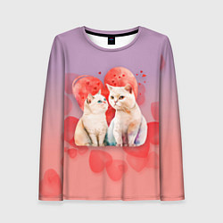 Лонгслив женский Мурчащая любовь, цвет: 3D-принт
