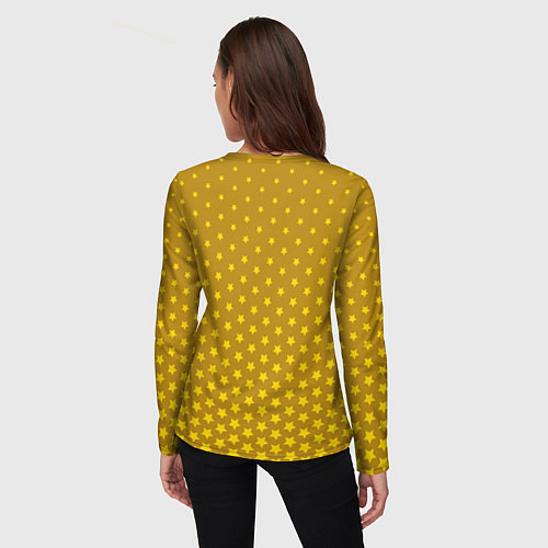 Женский лонгслив Золотые звезды / 3D-принт – фото 4
