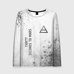 Лонгслив женский Thirty Seconds to Mars - white gradient вертикальн, цвет: 3D-принт