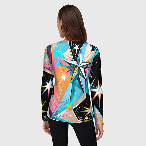 Женский лонгслив Граффити звезды / 3D-принт – фото 4