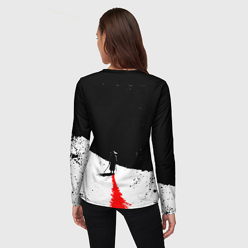 Женский лонгслив Assassins creed shadows - самурай / 3D-принт – фото 4