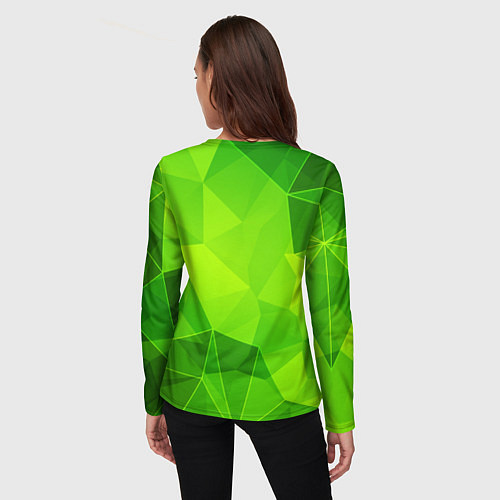 Женский лонгслив Bleach green poly / 3D-принт – фото 4