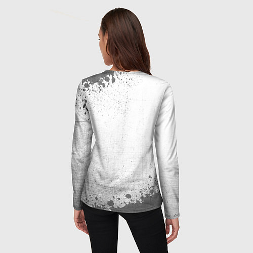 Женский лонгслив Real Madrid - white gradient / 3D-принт – фото 4